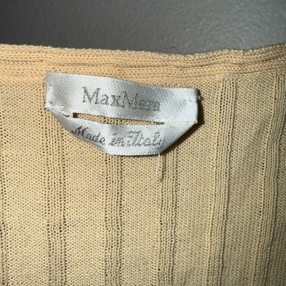 VTG MaxMara Beige Ribbed Knit Top - Picture 3 of 3